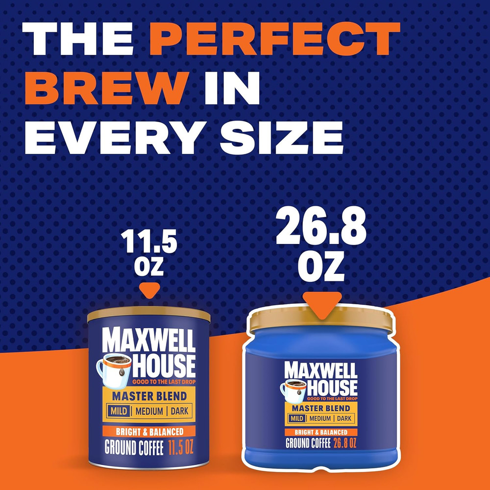 Master Blend Mild Roast Ground Coffee, 26.8 Oz Canister
