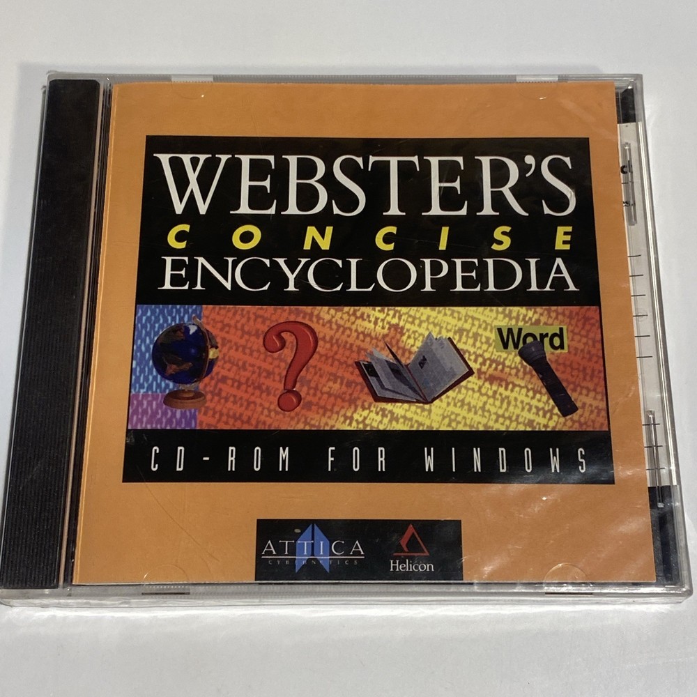 Vintage Cd- Rom For Windows 1995 Webster's Concise Encyclopedia (CD PC) Sealed