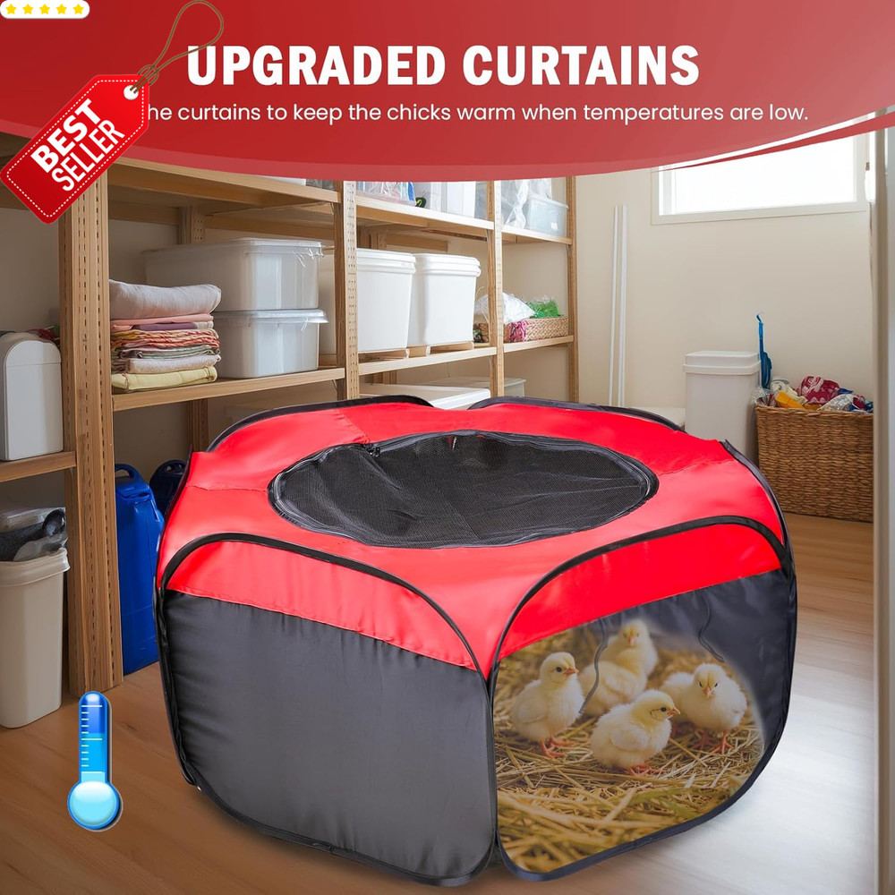 Chick Brooder Box Kit Up to 15 Chick Duck Quail Red Brooding Pen - US