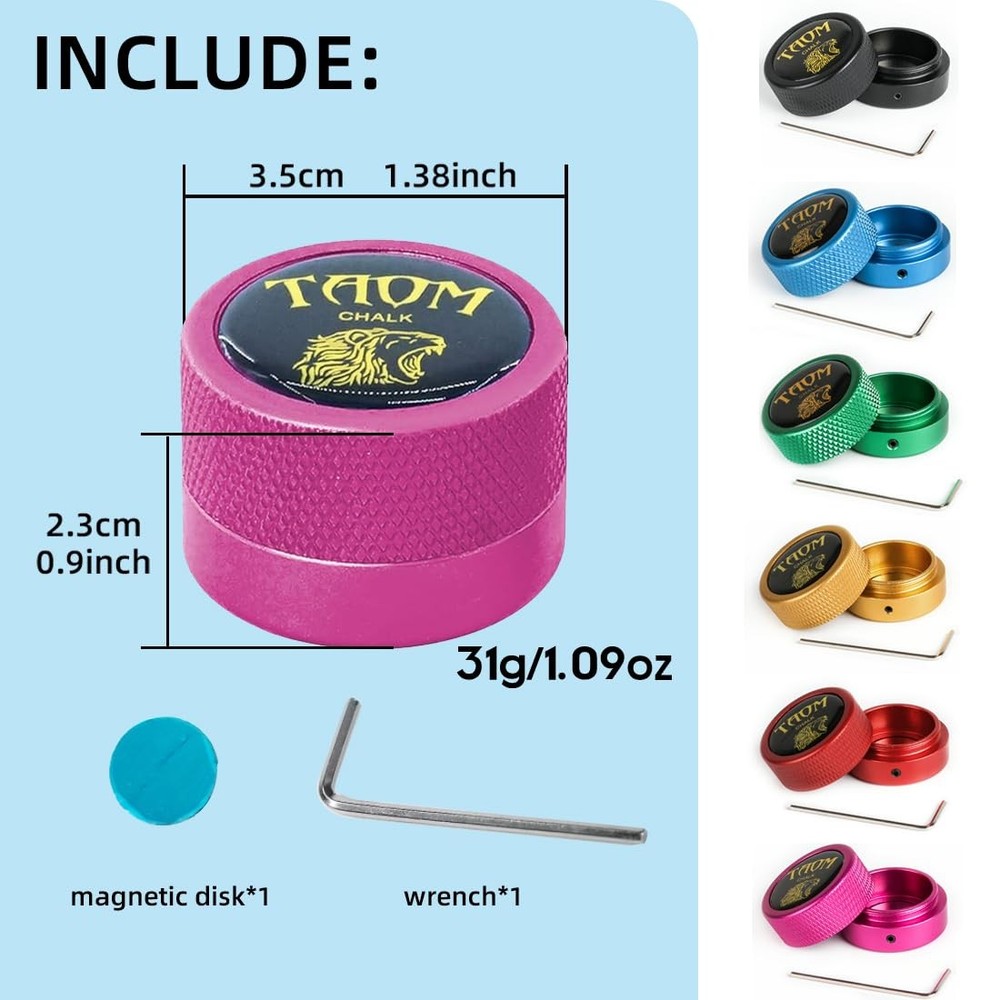 TAOM Pool Chalk Holder Round Shaped Practical Tool Billiards Accessories