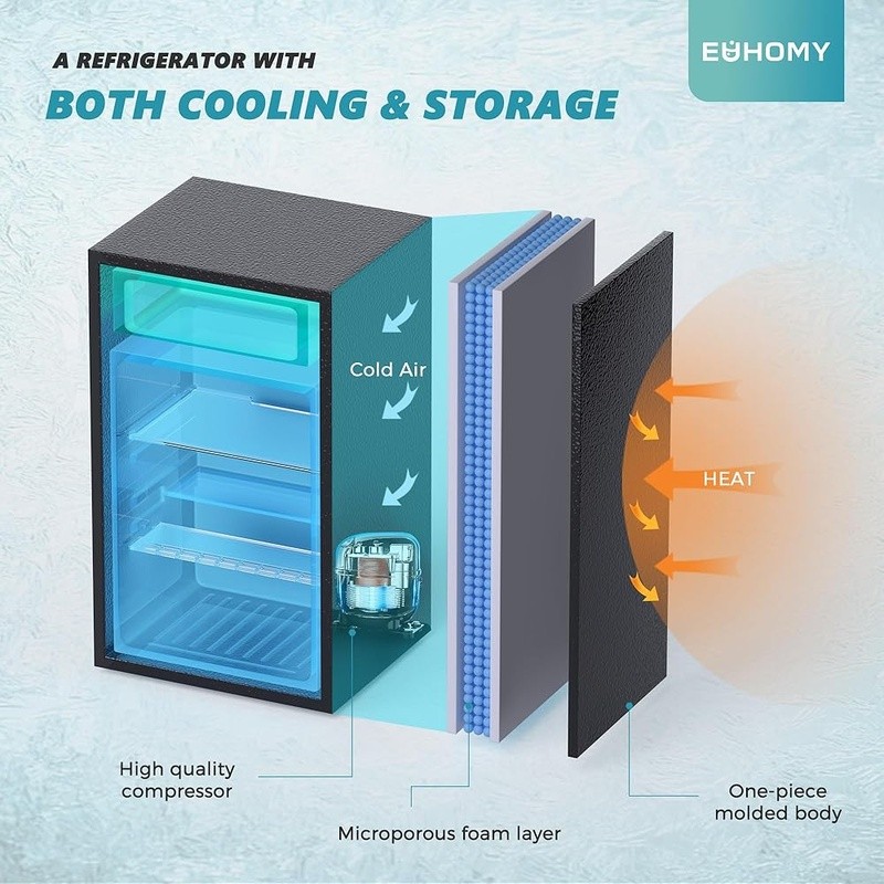 Energy Saving Compact Mini Fridge Quiet 3.2Cu Ft Micro Freezer Drip Tray New