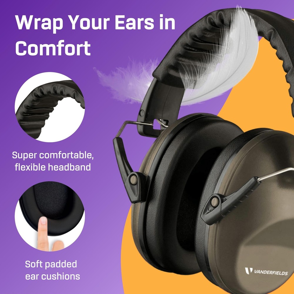 Vanderfields Hearing Protection Headphones - 26dB - Range Shooting Ear Protec...