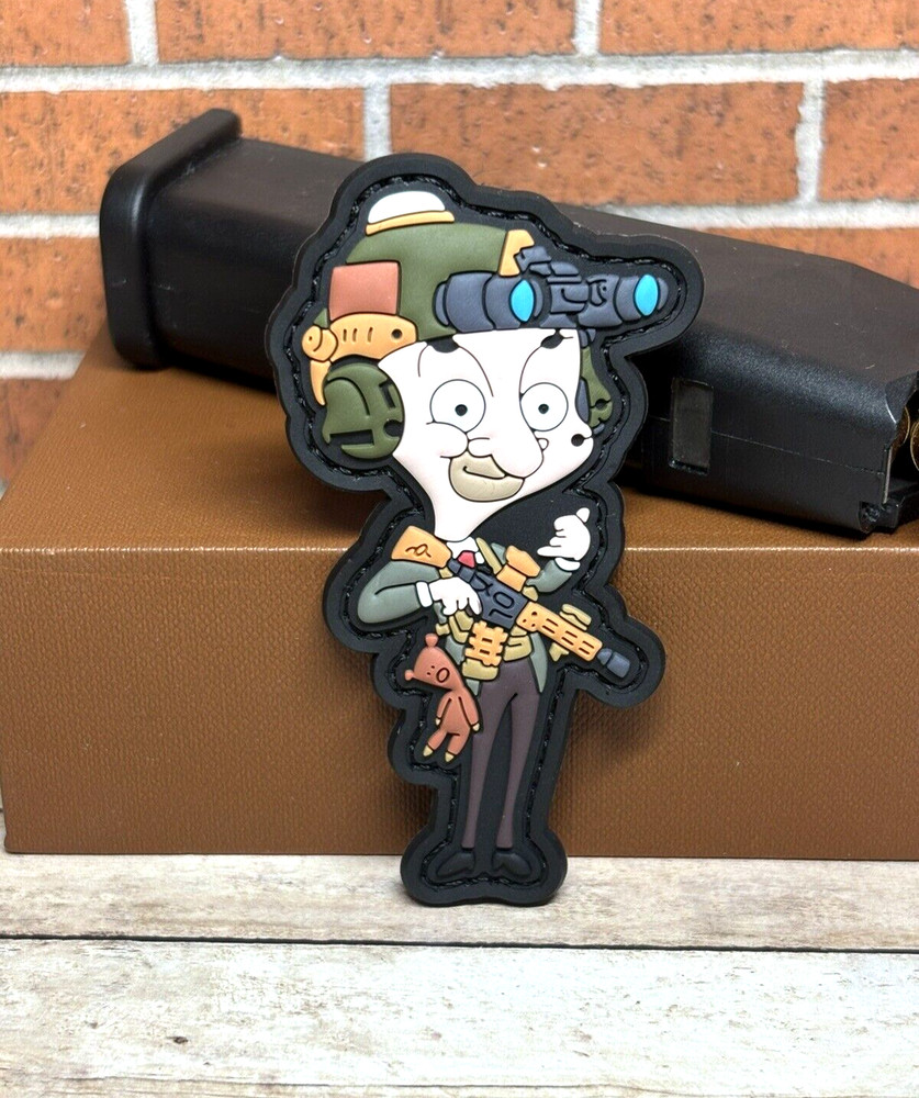 PVC Tactical Morale Patch, Tactical Mr. Bean Patch,  Military Bean Gun Patch