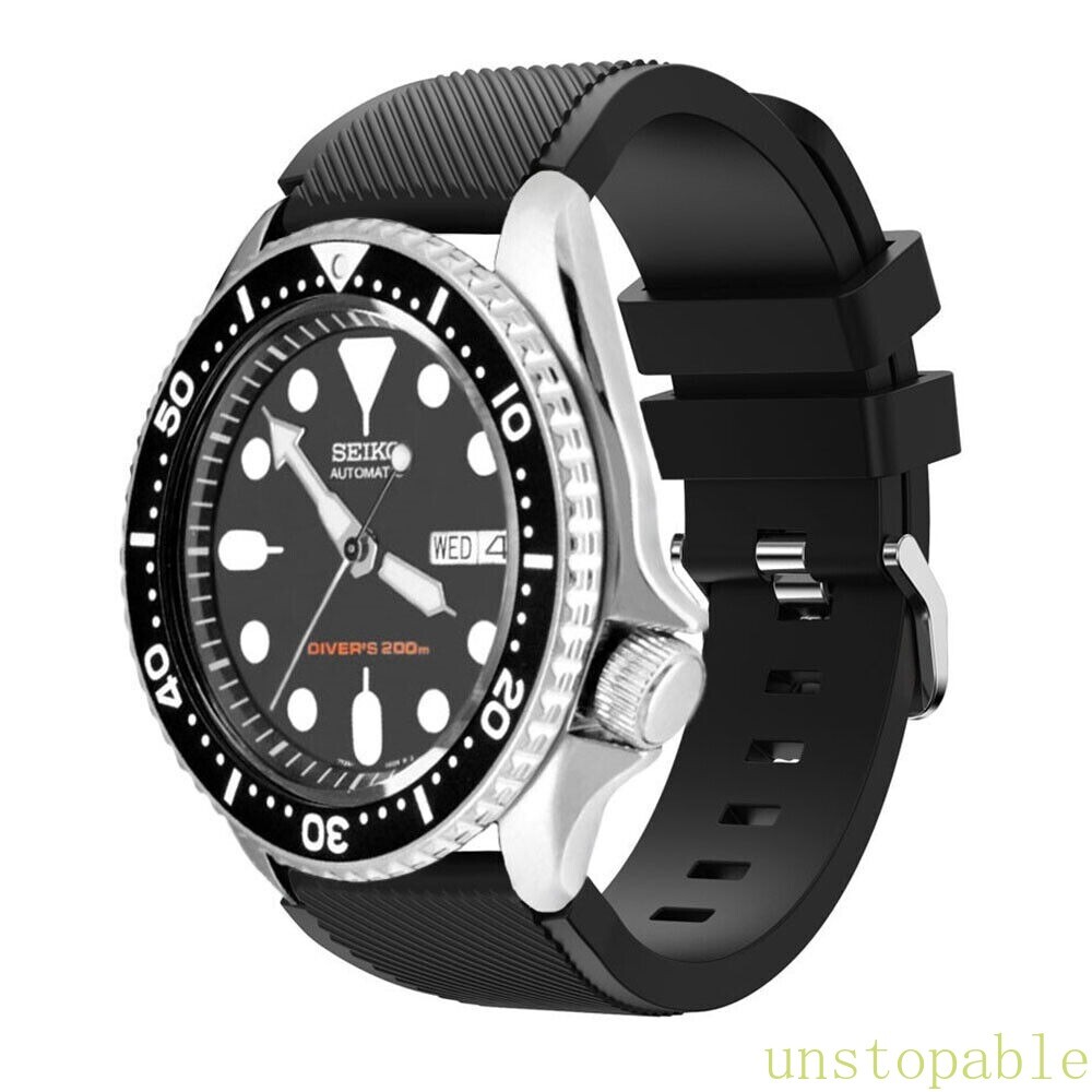 Universal 22mm Quick Release Watch Band Replacement Rugged Silicone Sport Strap