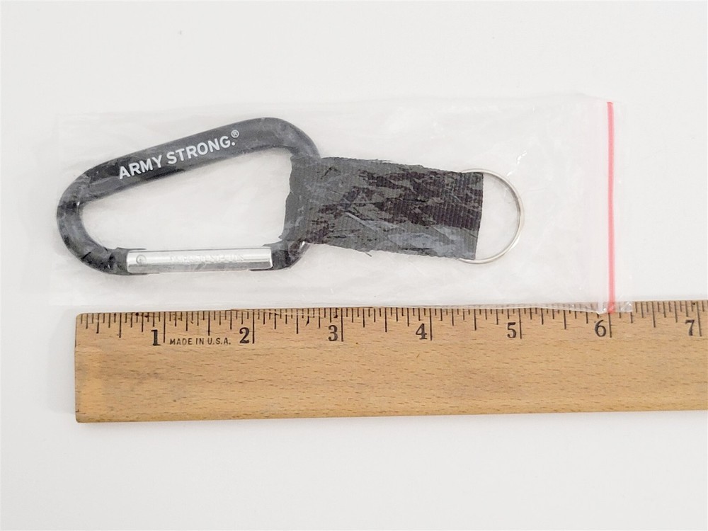 US Army Black Carbiner Keychain Military