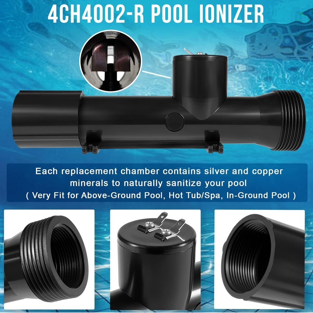 Swimming Pool Ionizer Replacement Chamber for Power Ionizer System 4CH4002-R✨