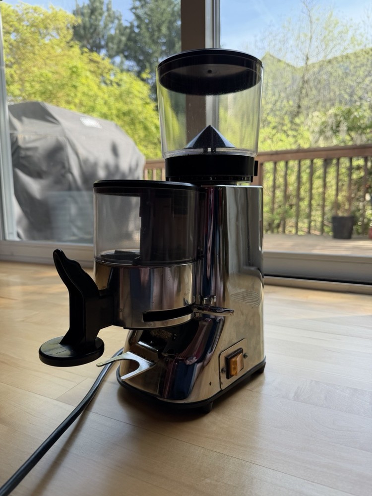 Pasquini Moka H Chrome Espresso Coffee Bean Grinder Adjustable Doser