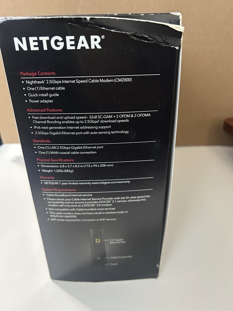 NETGEAR Nighthawk CM2000 DOCSIS 3.1 Internet Cable Modem