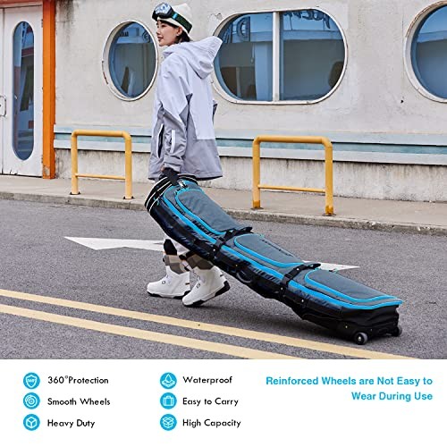 Roller Snowboard Bag with Wheels Adjustable Length… Grey