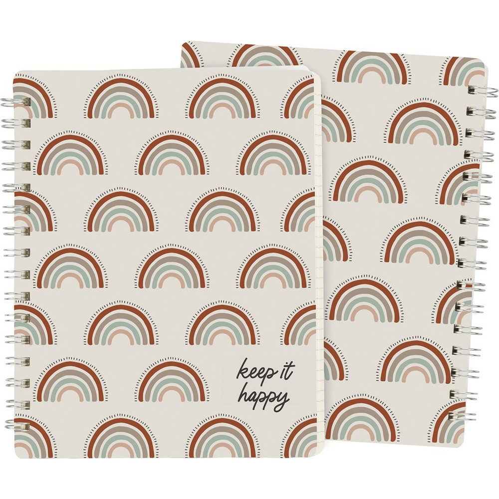 Primitives by Kathy Happy Rainbow Spiral Notebook
