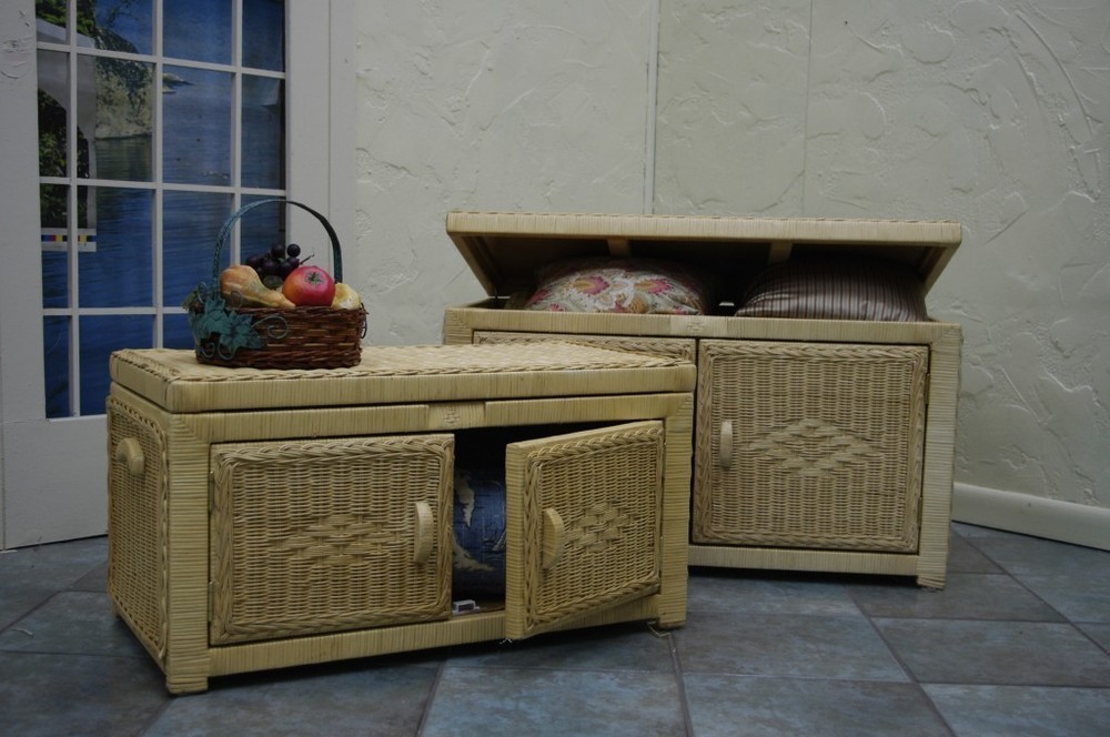 Medium Wicker Open Top/Open Front Chest Natural