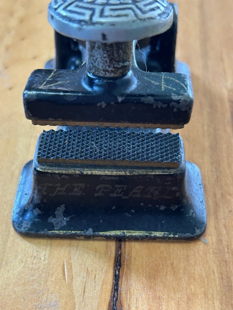 Antique Cast Iron Stamp Press Check Embosser/ Protector Perforator The Pearl