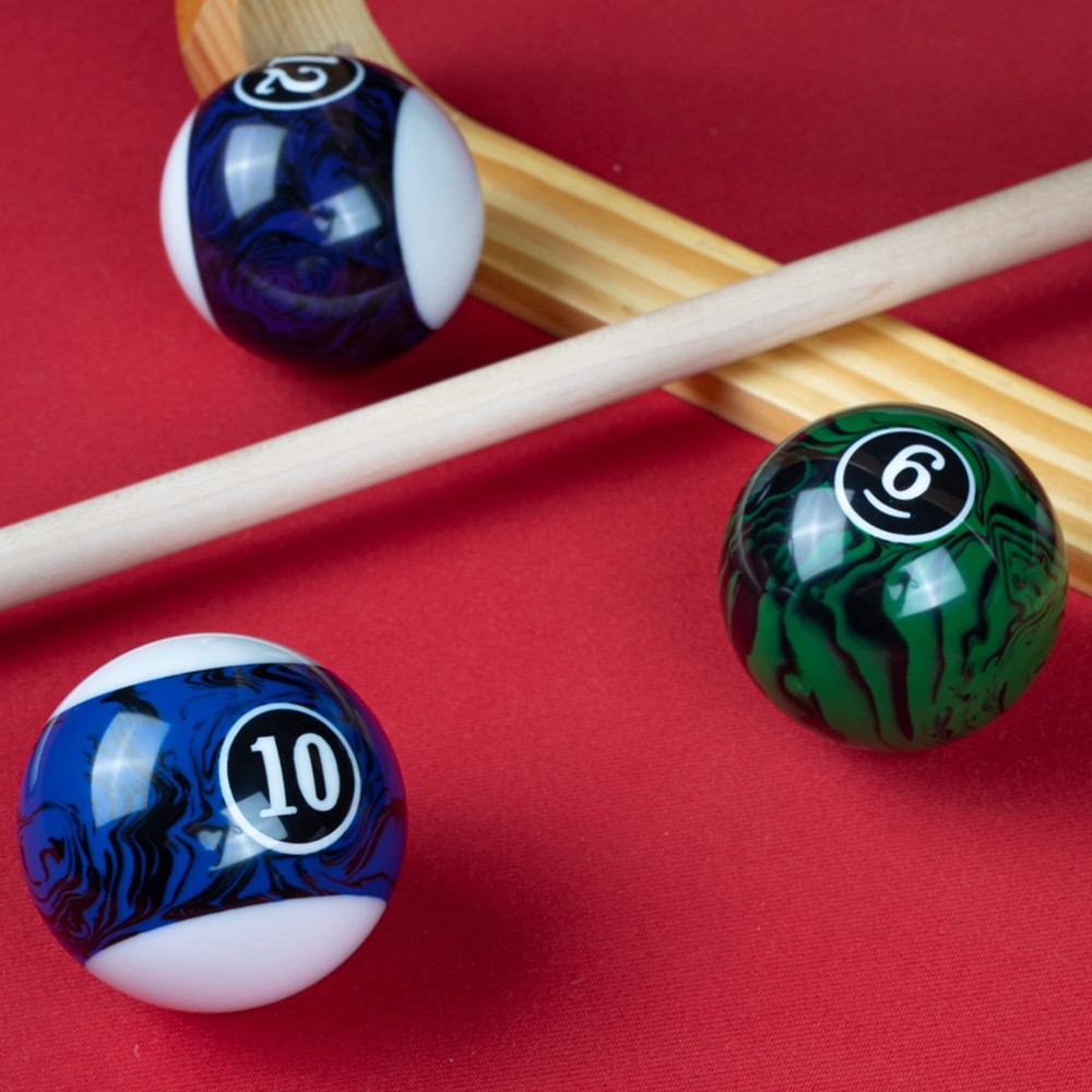 Premium Black Marble Billiard Balls Set - 16 Pool Table Balls