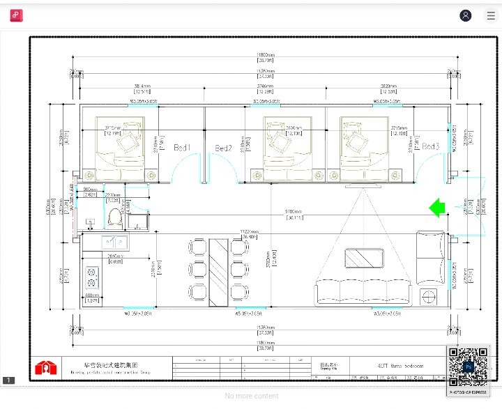 2 or 3 Bedroom 40 FT Foldable Expandable Container Home, Tiny home