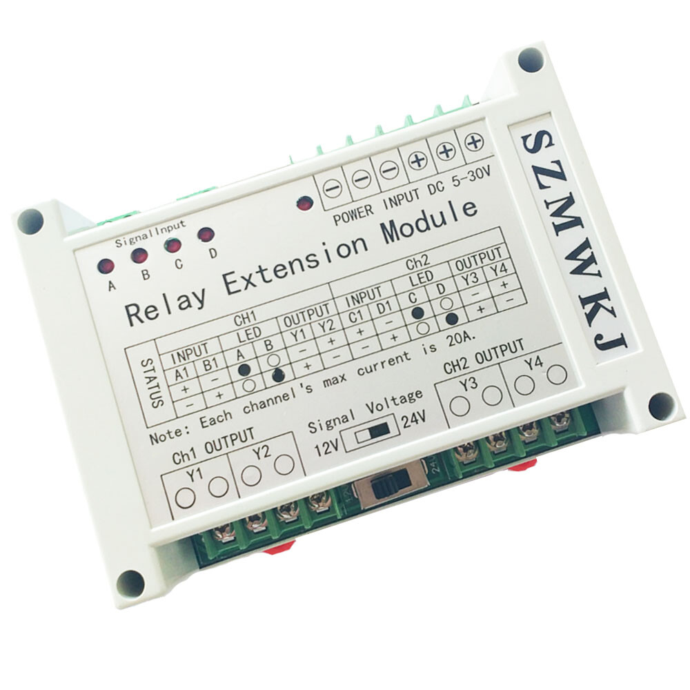 5-30V Multi-function 2 Channel 4 Way Relay Extension Module 40A Relay Controller