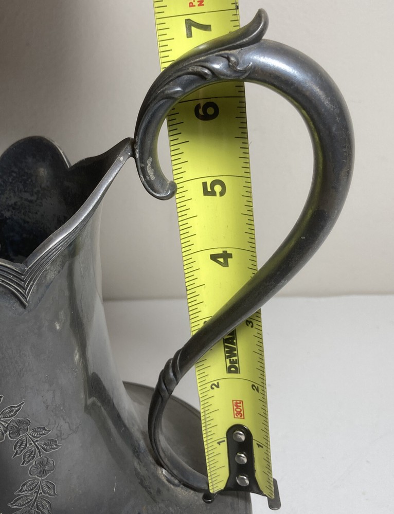 Vintage Jug Pitcher Knickerbocker Silver Company Decorative Monogram