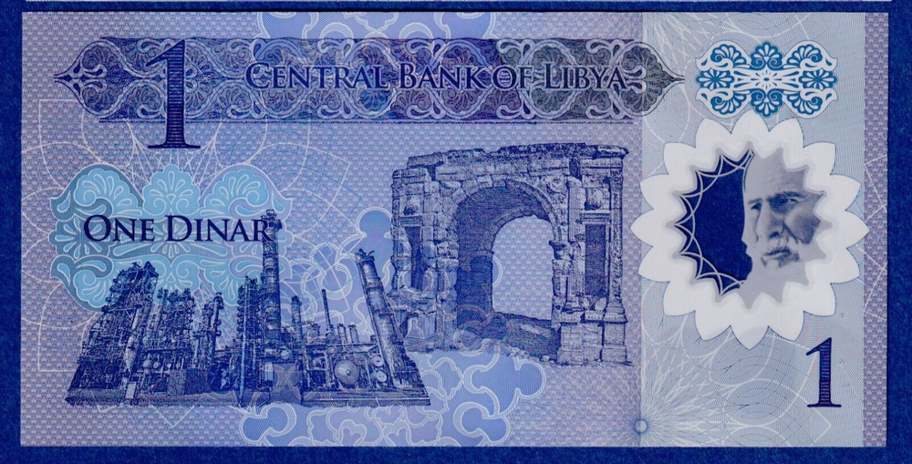 Libya 1 Dinar 2019 P-New, UNC Polymer Note