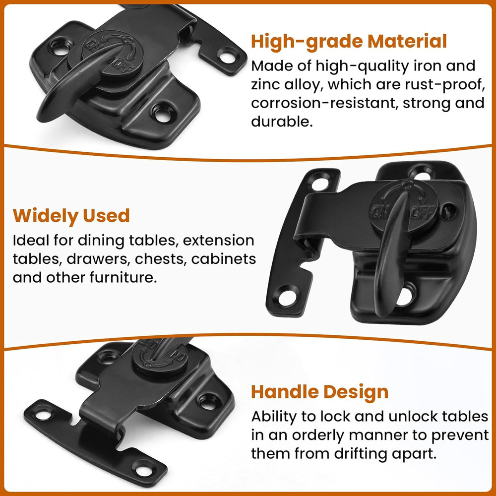 6 Sets Table Leaf Latch Lock Hardware Heavy Duty Dinging Training Foldable Table