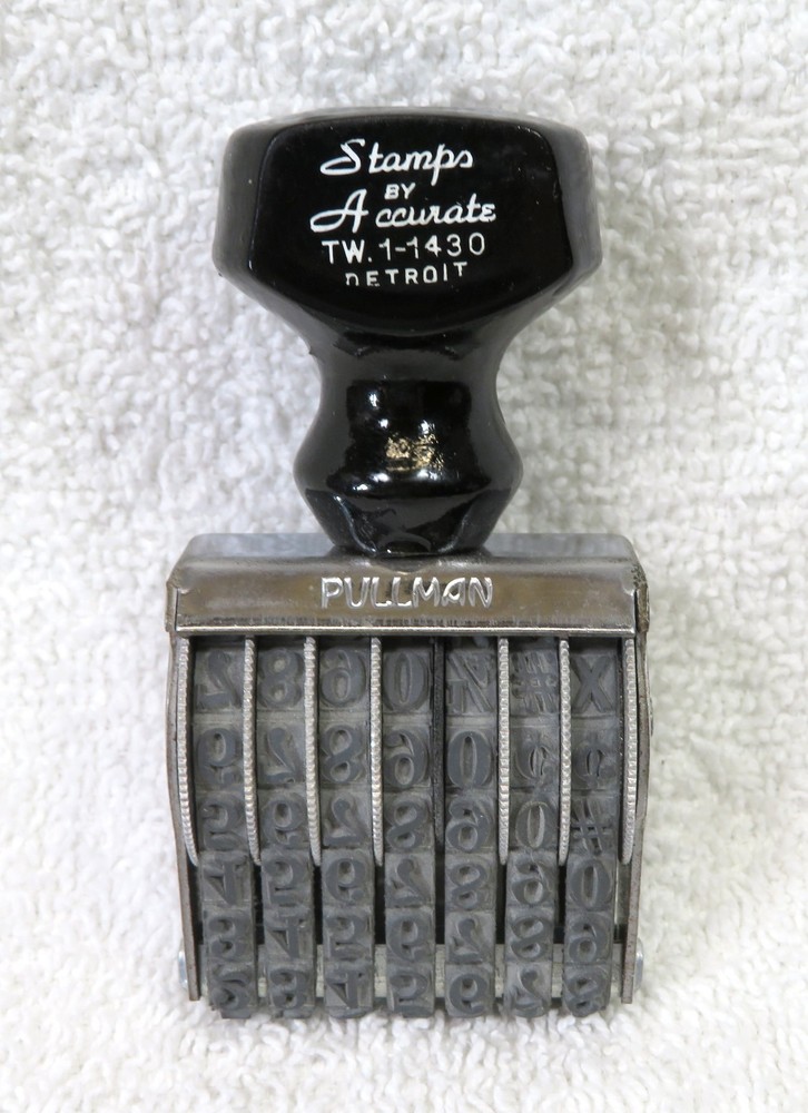 Vintage Cosco Pullman Accurate Numbering Stamp 7 Row w/box MINT