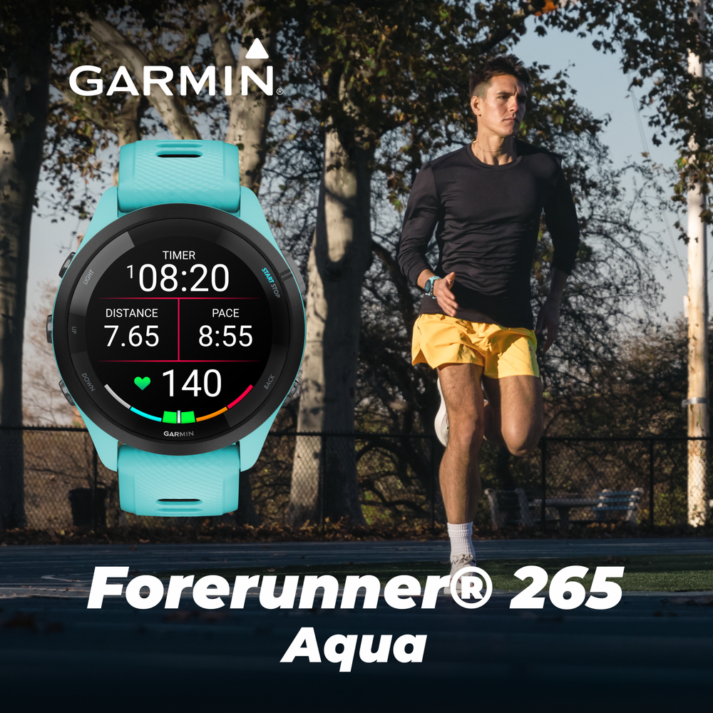 Garmin Forerunner 265 GPS Running Smartwatch AMOLED Display Aqua