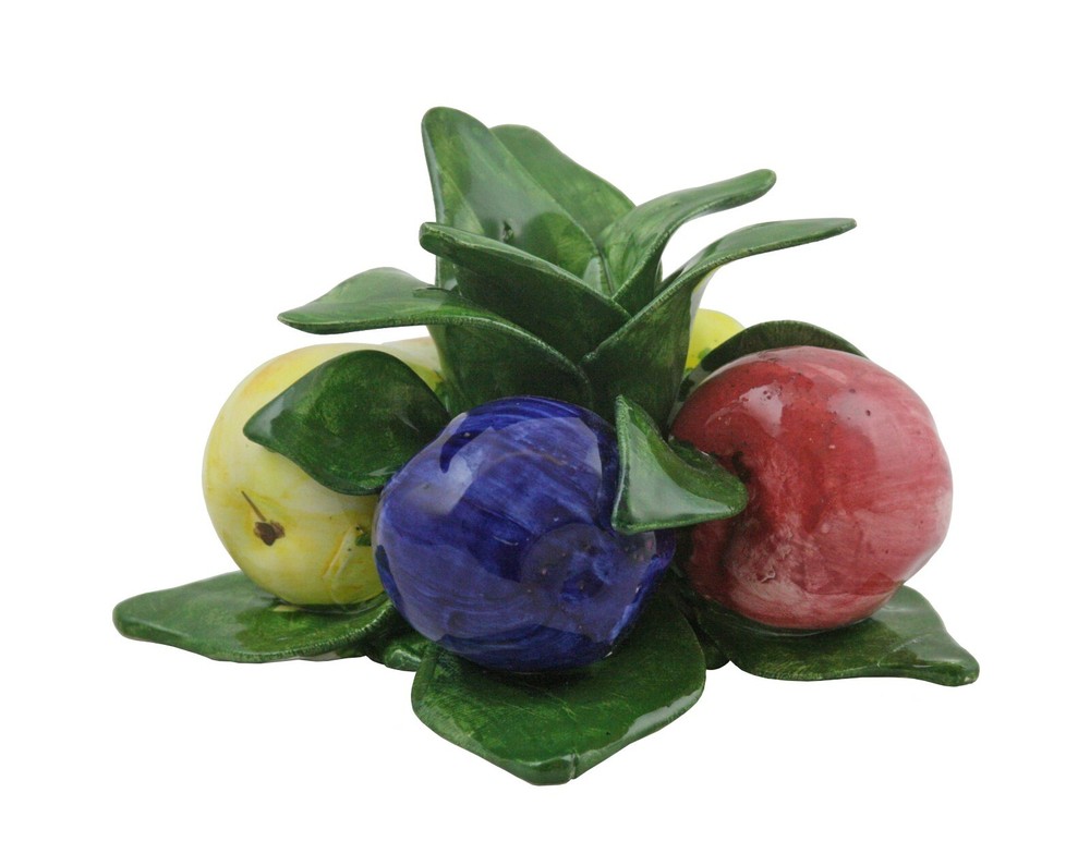 Authentic Italian Porcelain Assorted Fruit Candle Holder