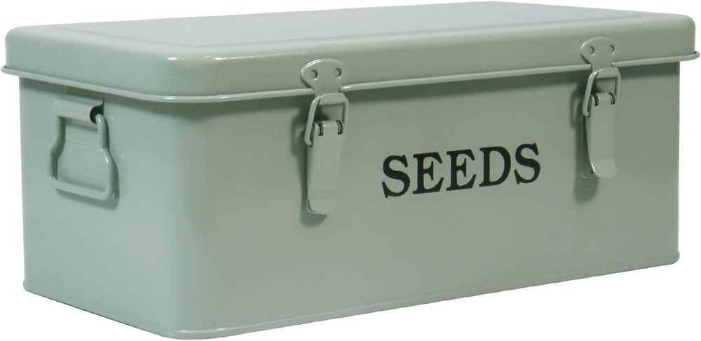 Durable Seed Container with Safety Locks & Easy-Clean Finish - Green