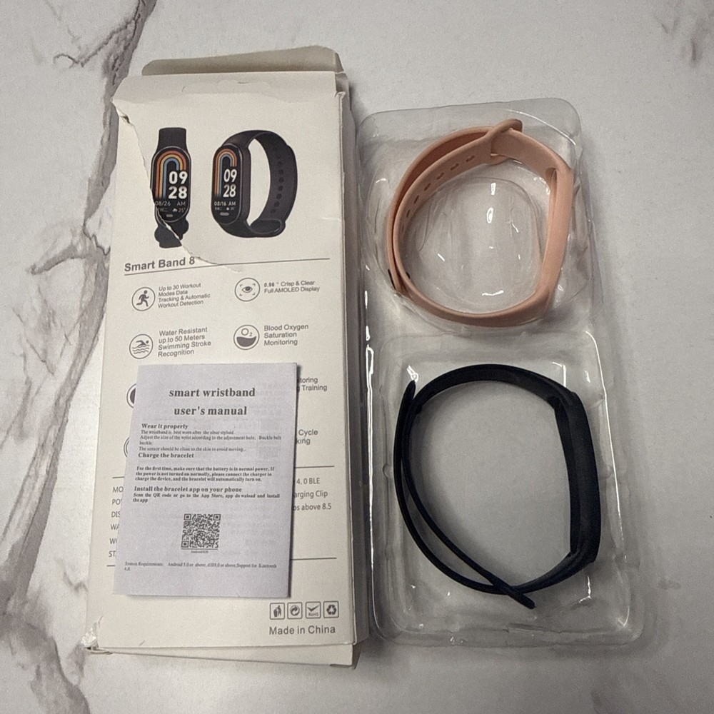MI 8 Smart Band With Black & Pink Bands..