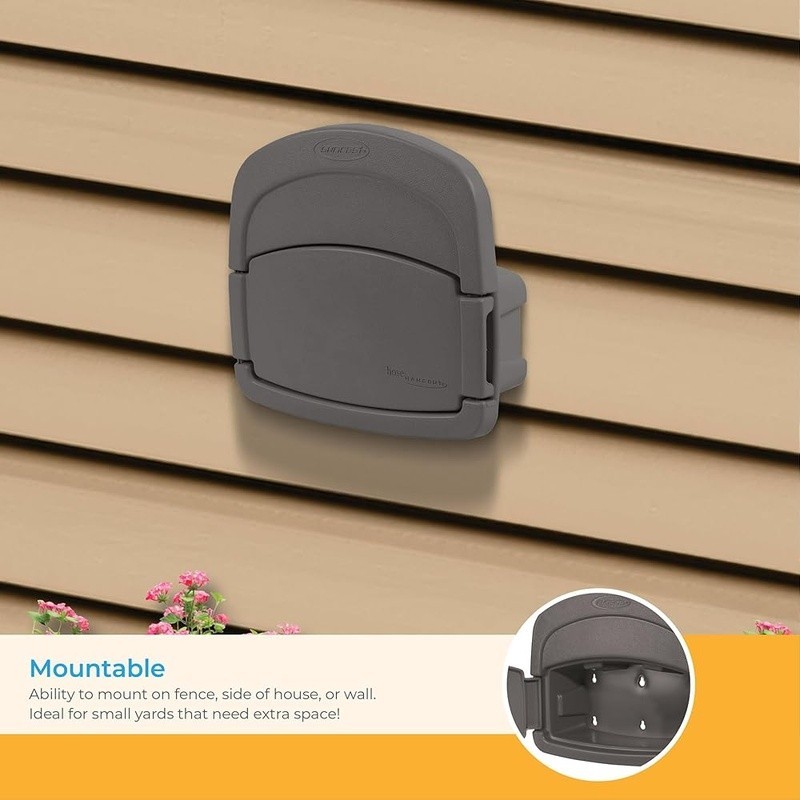 Hose Storage Solution Wall Mount Garden Hose Holder W/ Compartment Accessories