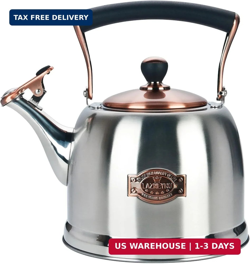 Tea Kettle Stainless Steel Teapot, Stainless Steel Teakettle for Stove Top with