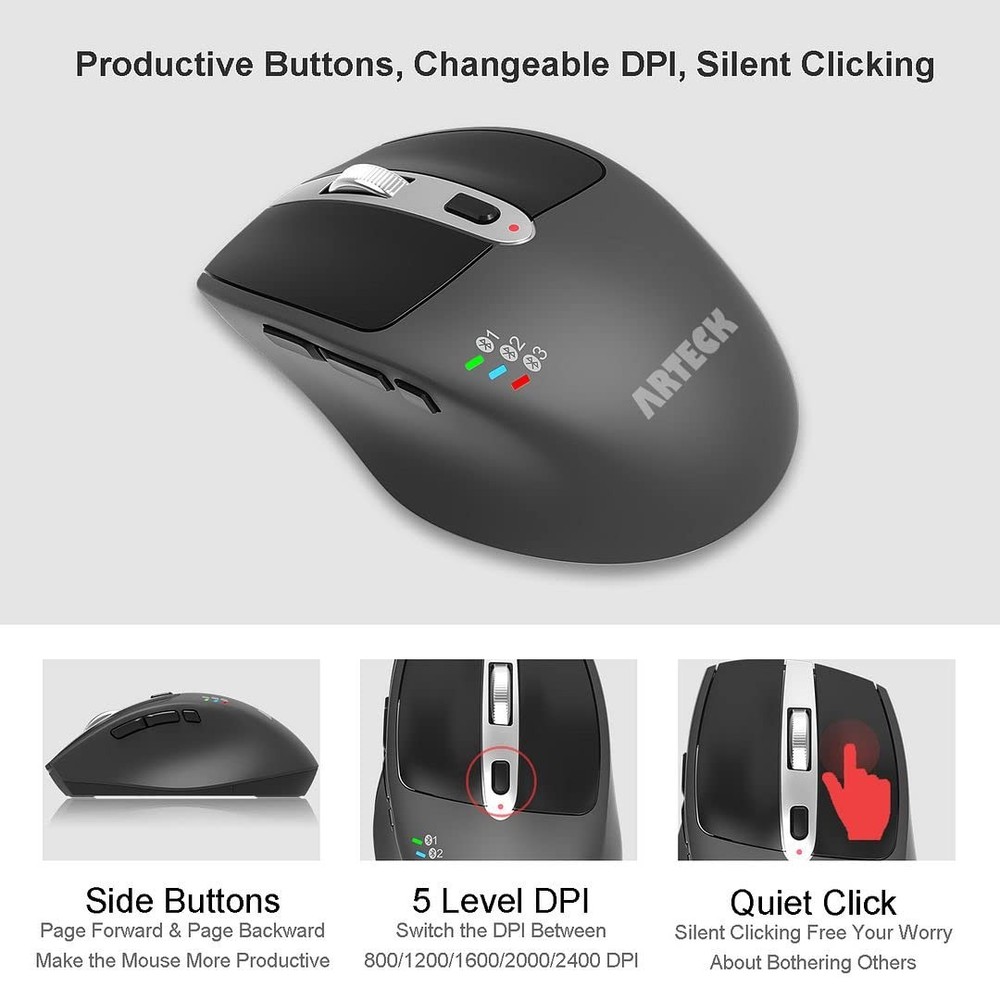 Universal MultiDevice Bluetooth Keyboard and Mouse Full Size Wireless Bluetoo...