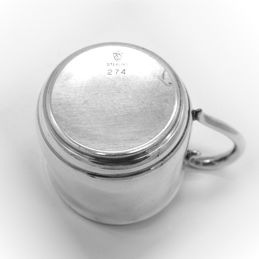 Plain Baby Cup Scroll Handle Revere Sterling Silver No Mono