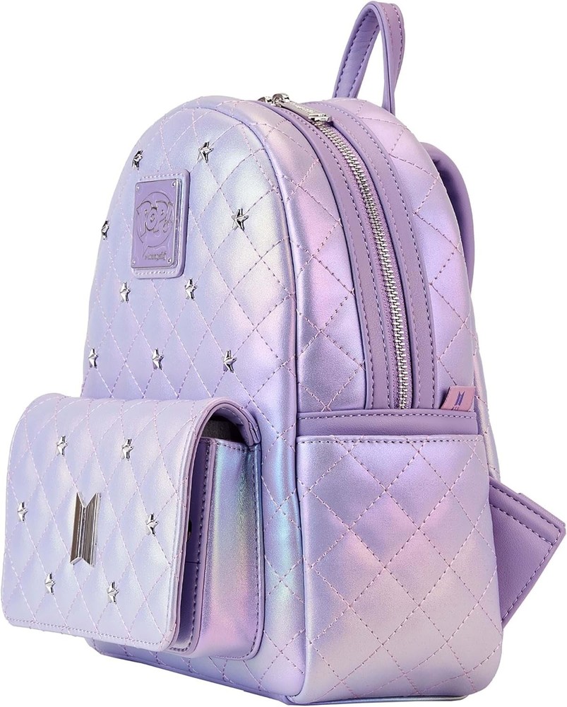 Loungefly BTS Logo Iridescent Purple Mini Backpack