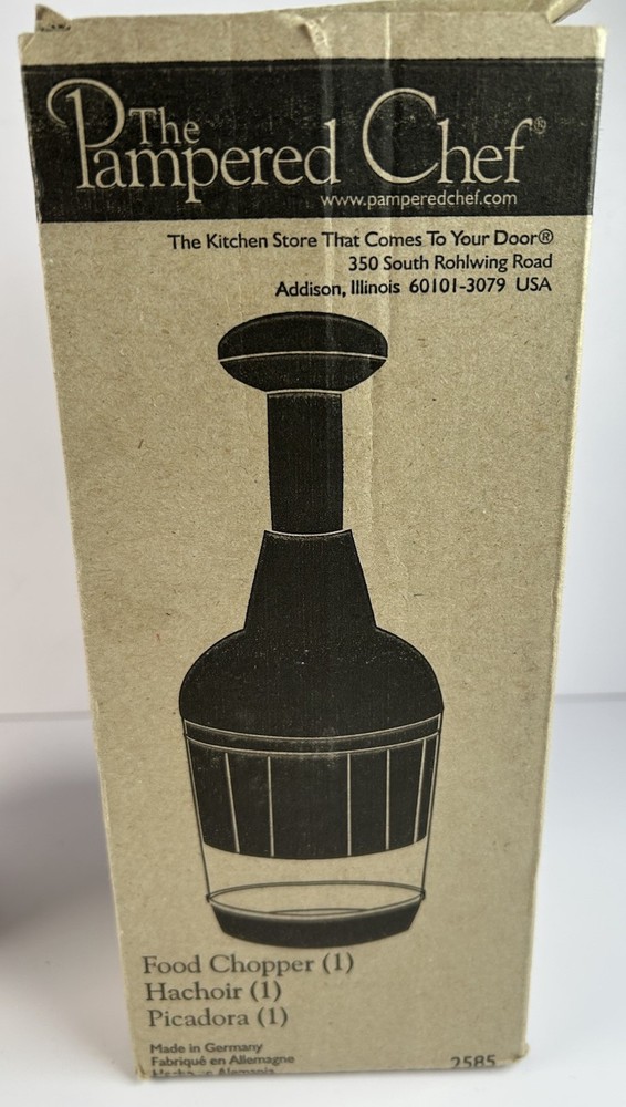Original Pampered Chef #2585 Push Function Food Chopper Original Box