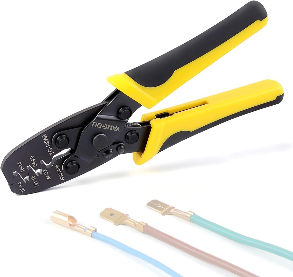 Molex Crimp Tool: Versatile 24-14 AWG with Five Crimp Stations & Ergonomic Grip