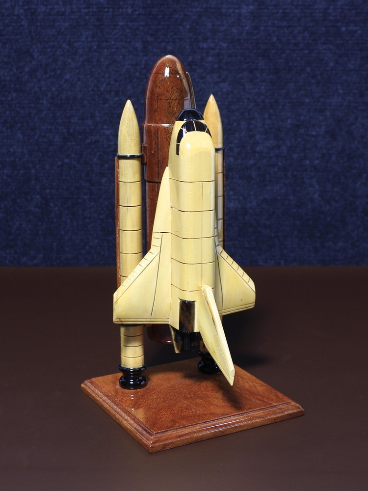 Handcrafted Wooden Space Shuttle Model | Science Desk Decor