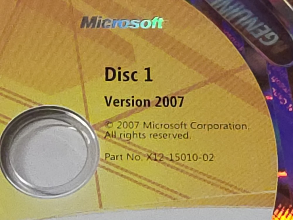 Microsoft Office Ultimate 2007 Disc 1 Only