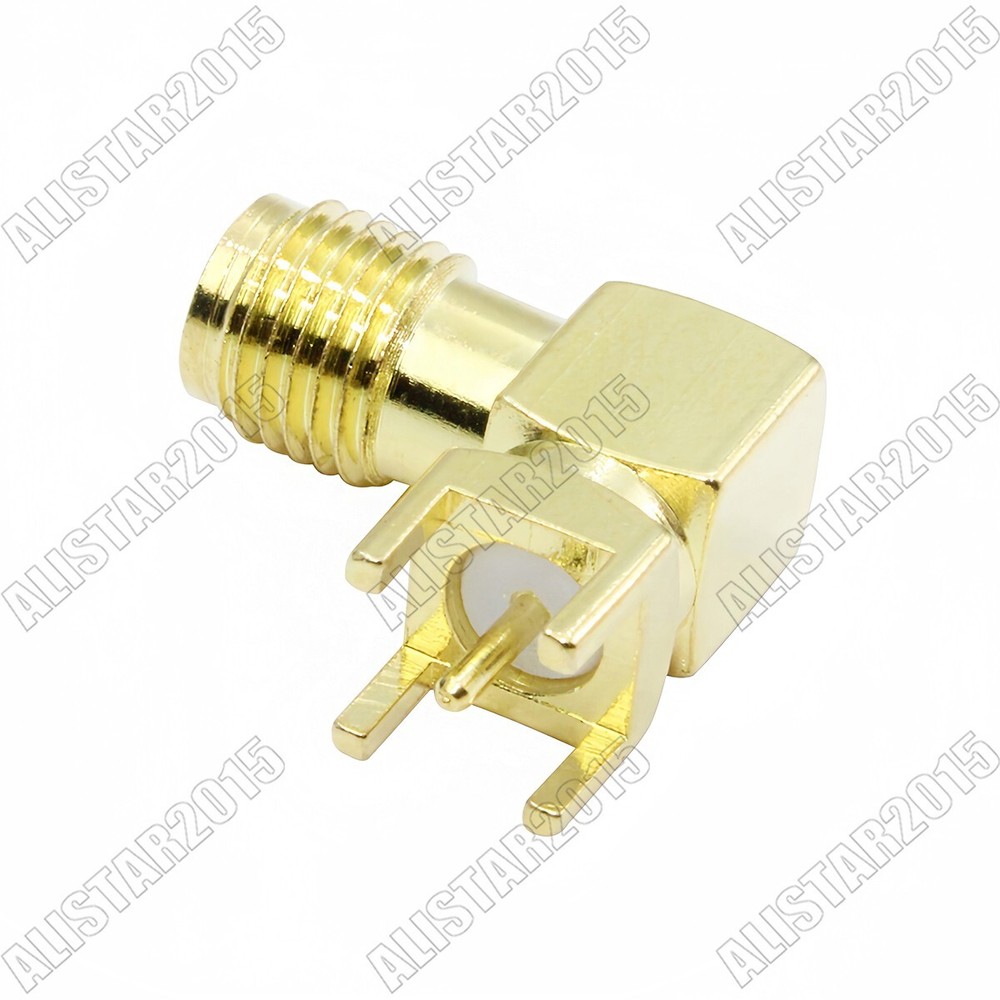 10x SMA Jack Female Right Angle Thru Hole PCB Mount Medium Version Connector New