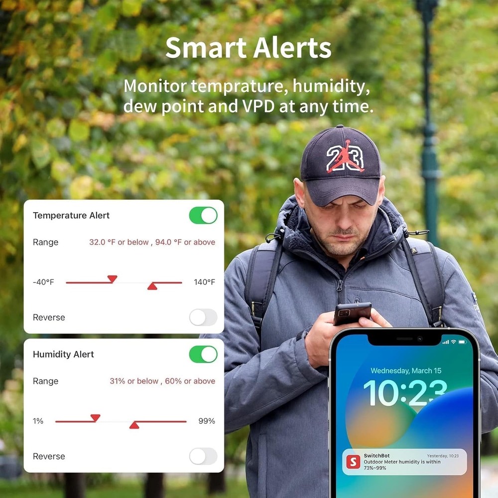 SwitchBot WiFi Thermometer Hygrometer 3 Pack with Hub Mini,