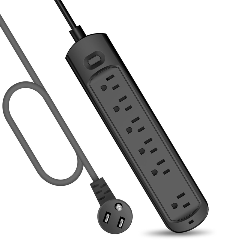 Power Strip Surge Protector Socket, 6 Outlets for Multiple Devices, 10Ft Flat...