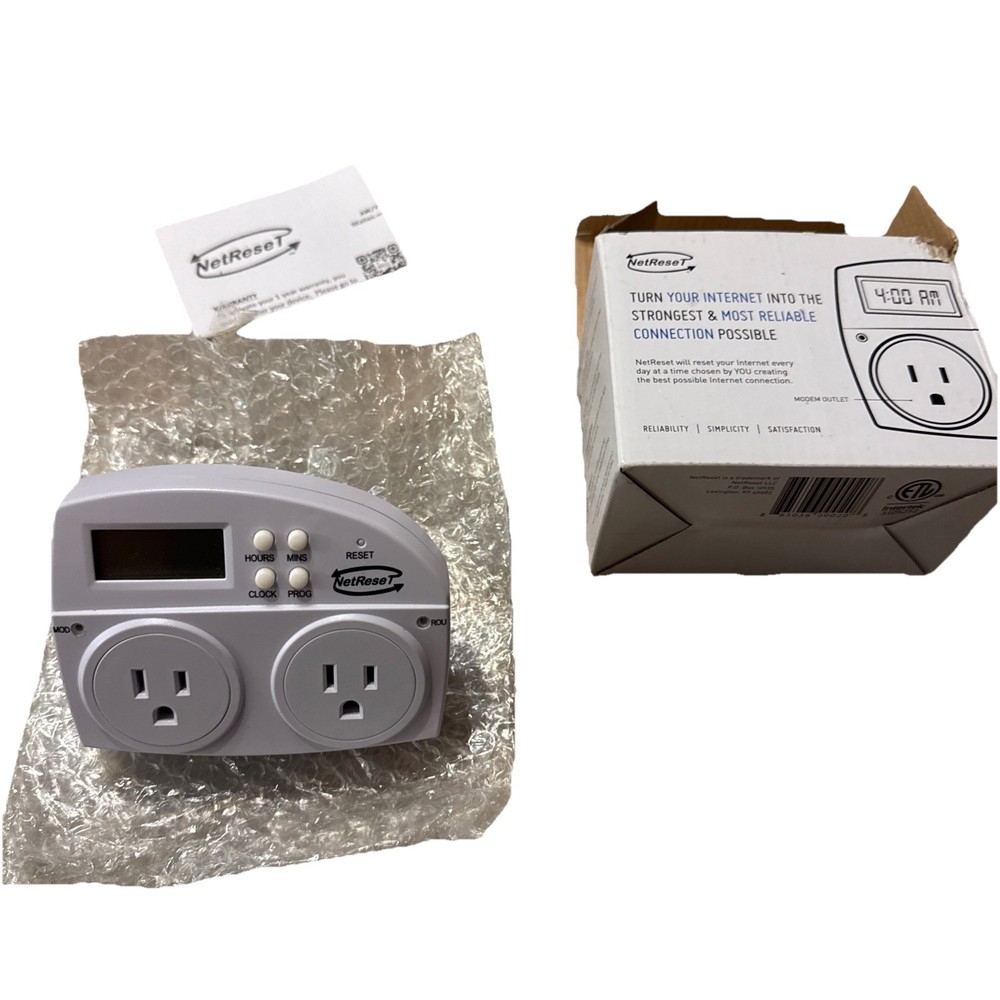 NetReset Digital Automatic Timer Outlet Router & Modem Faster Internet