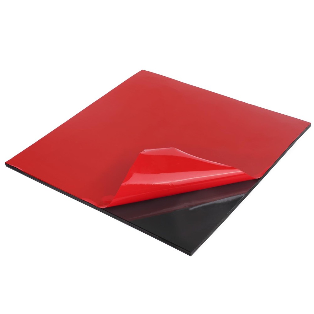 Adhesive Solid Rubber Sheets 12" Wide x 3/8" Thick x 12" Long Self Stick Blac...