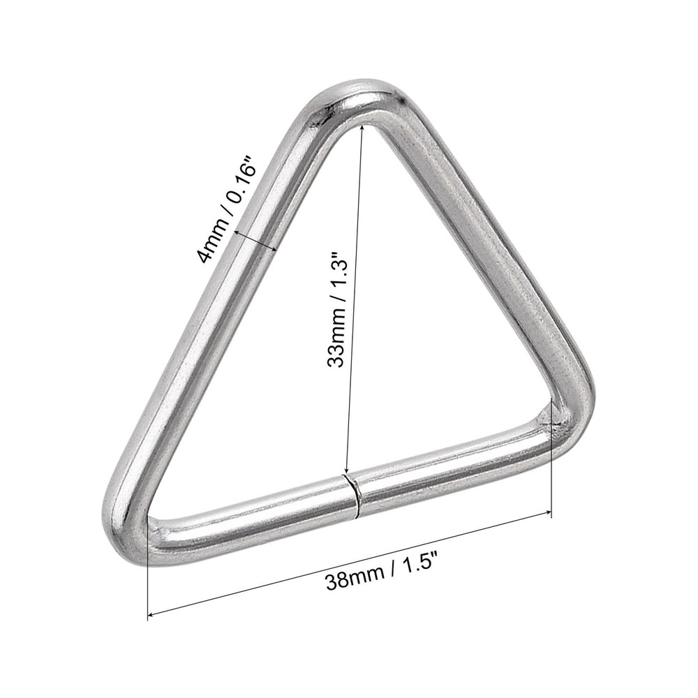 Metal Triangle Ring Buckle 1.5" (38mm) Inner Width 10pcs