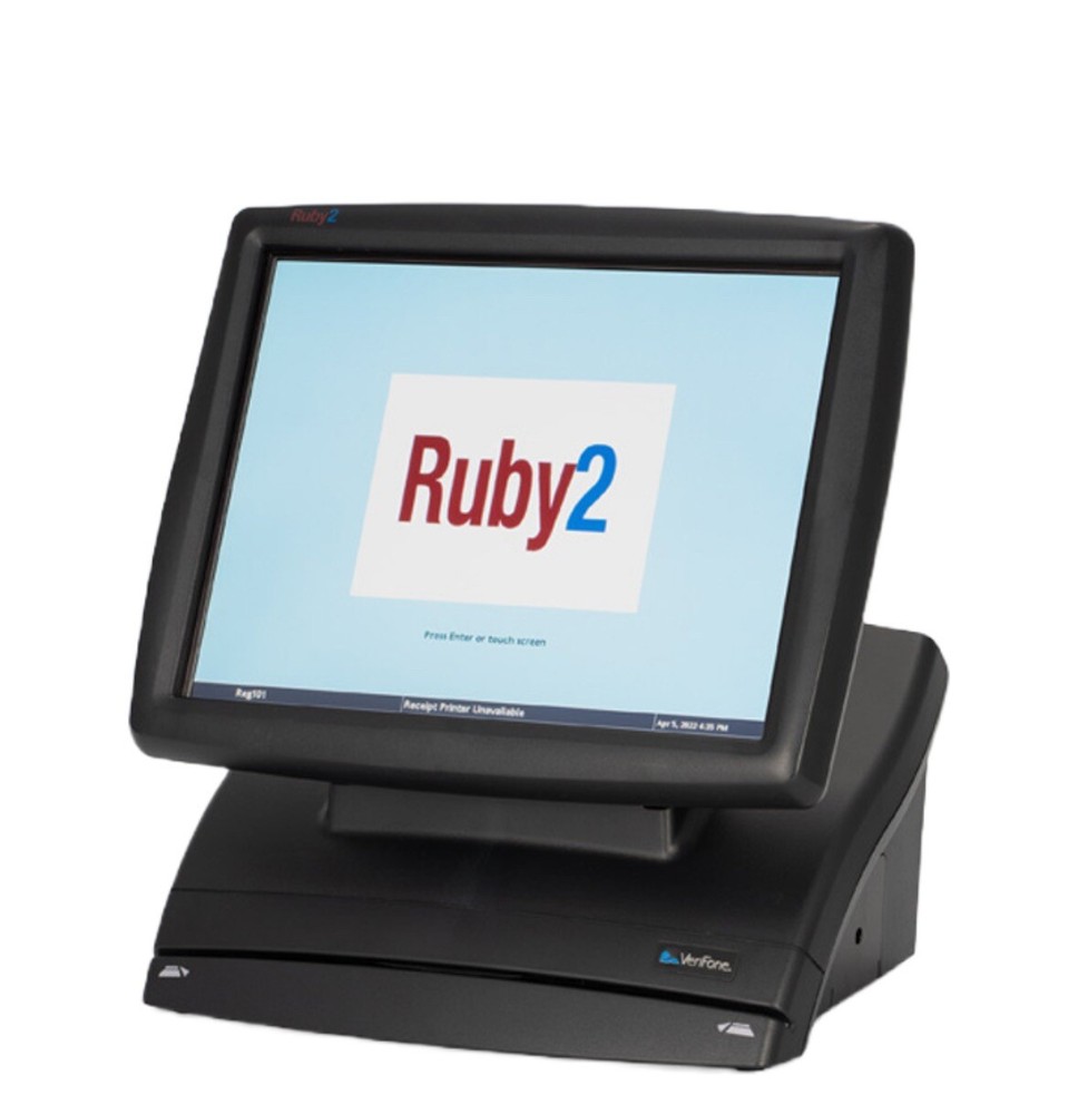 VERIFONE RUBY2 TOUCH SCREEN POS SYSTEM FOR USE WITH COMMANDER & CI..NEW