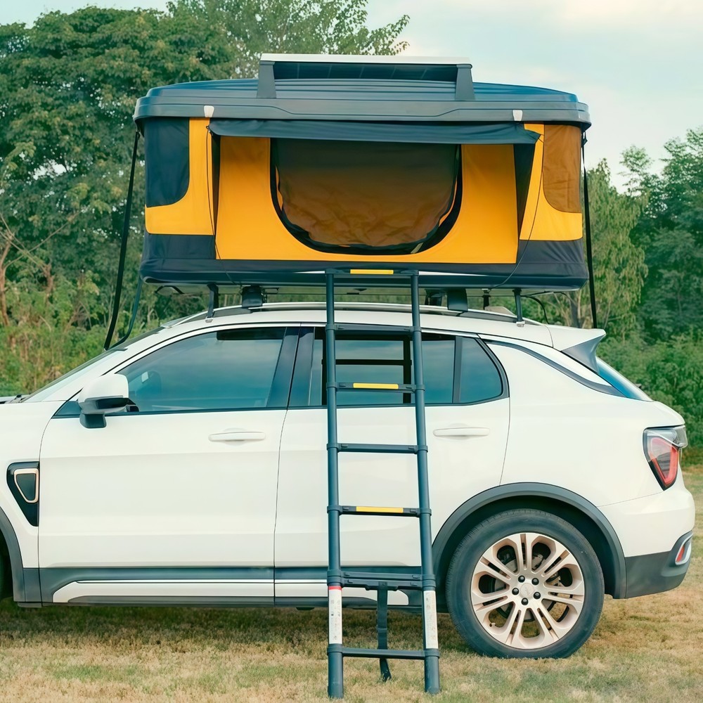 Ultra-thin Camping Triangle Car Rooftop Tent Waterproof Hard Shell