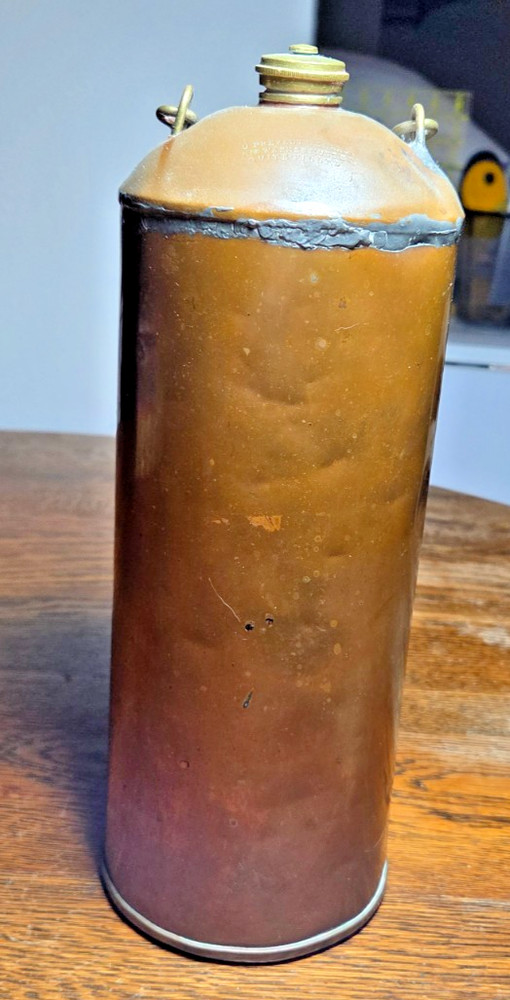 Vintage Primitive Copper Warmer w/ Handle 11 1/2" Tall