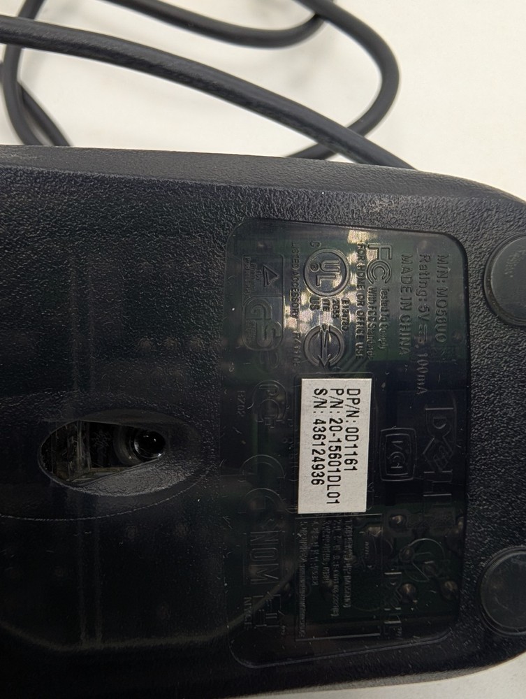 Vintage Dell Mouse MO56UO USB Grey black READ