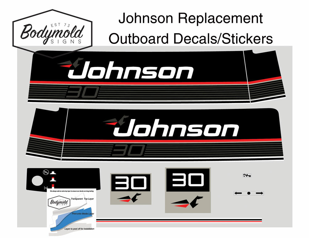 Johnson 30hp Replacement Outboard Decals/stickers