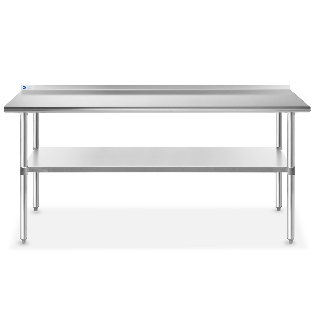 Stainless Steel Kitchen Restaurant Prep Work Table with Backsplash - 24" x 72"