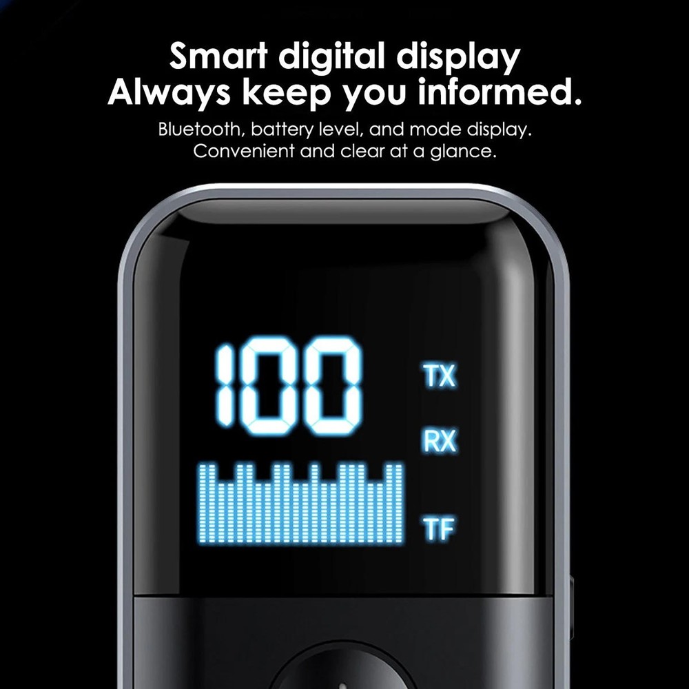 Bluetooth 5.4 Transmitter and Receiver with Hands-Free Calling 3.5mm Adapter