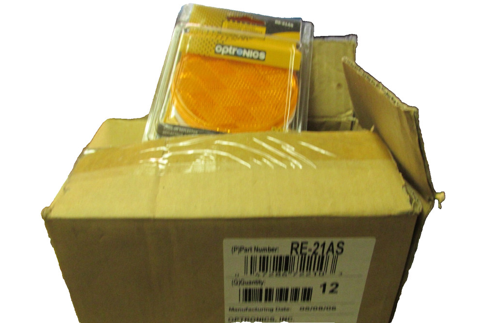 NEW 12 CT Optronics RE-21AS Reflector Round Amber,..  UZ-26